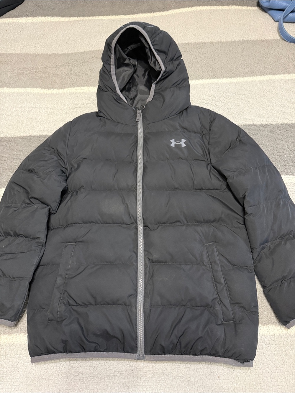 Boys Under Armour Black Hooded Puffer Jacket